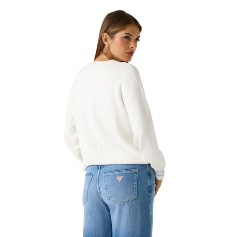 Maglia Donna realizzata in misto viscosa, con borchie decorative frontali